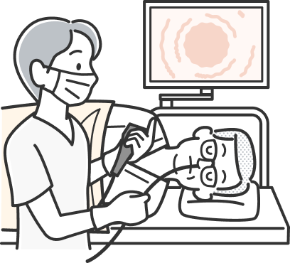 胃カメラ検査のイラスト